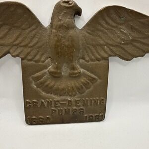 Vintage 1880-1981 Cast Iron Eagle Marker 13" X 5" Crane-Deming‎ Pumps